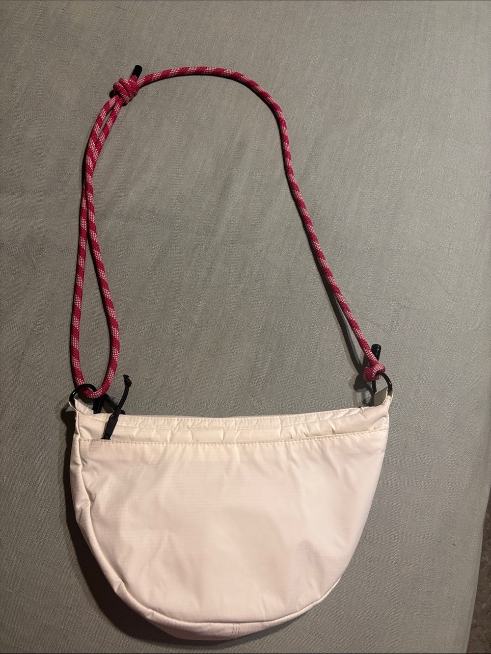 Vans White Half-Moon Crossbody with Pink Strap